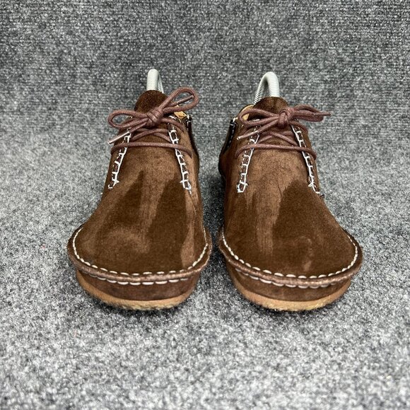 Clarks Originals Faraway Field Moccasins Women's Size 8.5 Brown Suede Crepe Shoe - Picture 2 of 12